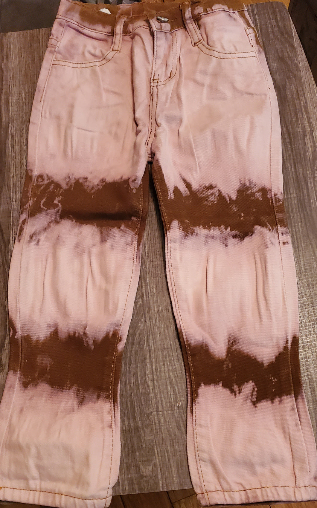 Pink & Brown Tie Dye Denim