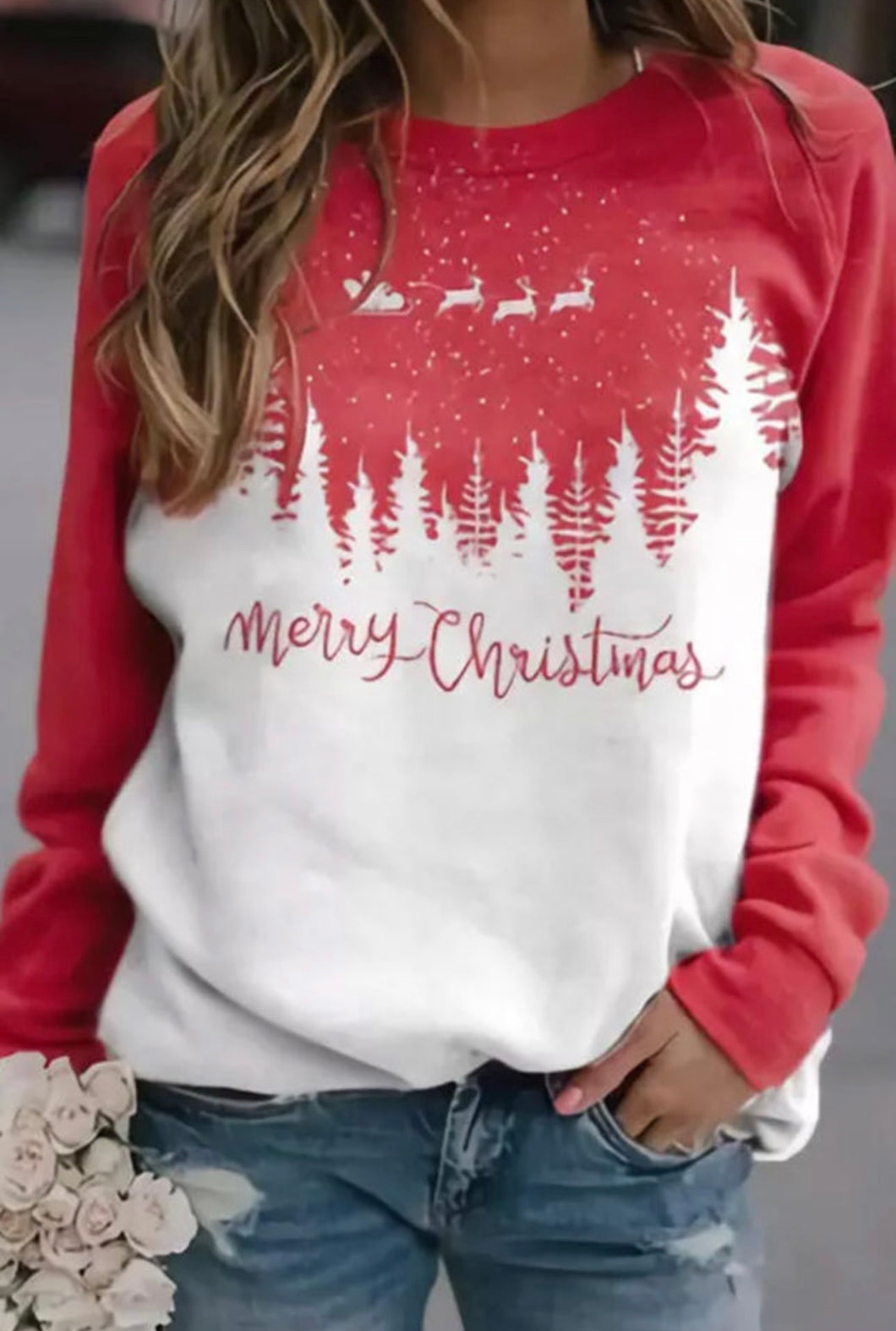 Red & White Christmas Pullover