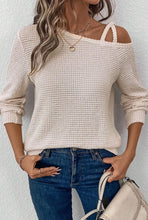 Load image into Gallery viewer, Beige Knit Asymmetrical Top
