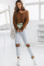 Load image into Gallery viewer, Brown Distressed Sweater
