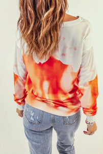 Orange Bleached Sweatshirt