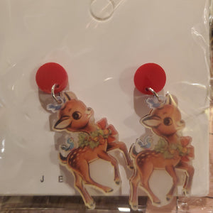 Acrylic reindeer earrings
