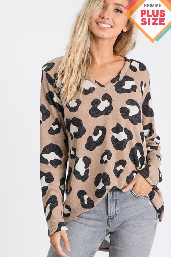 Taupe Leopard Top