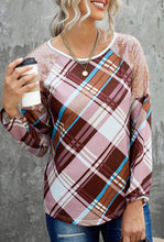 Load image into Gallery viewer, Sequin Shoulder Plaid Long Sleeve
