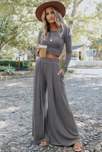 Load image into Gallery viewer, Grey Wide Leg 2Piece
