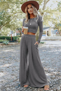 Grey Wide Leg 2Piece