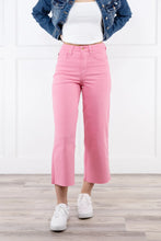 Load image into Gallery viewer, Judy Blue Tummy Control Pink Cropped Jeans
