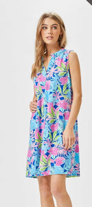 VNeck Tropical Dress