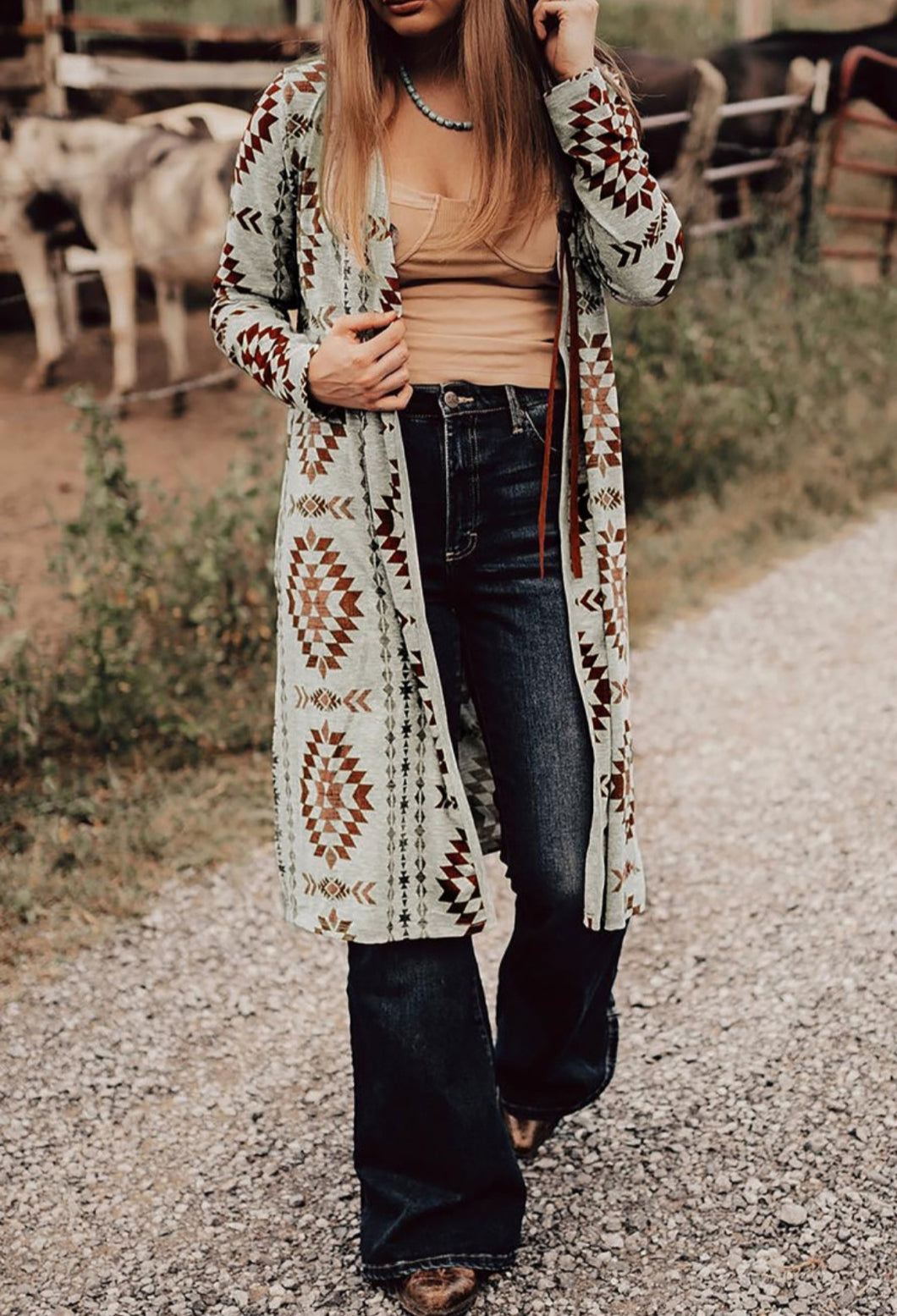 Aztec Long Cardigan