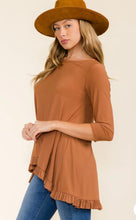 Load image into Gallery viewer, Clay Ruffle Bottom High Low Tunic
