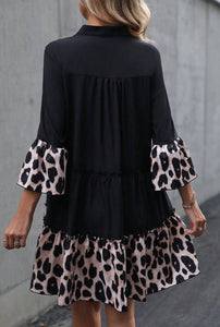 Leopard Trim Dress