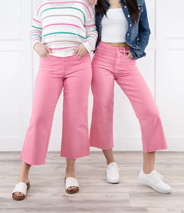 Judy Blue Tummy Control Pink Cropped Jeans