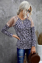 Load image into Gallery viewer, Sequin Shoulder Leopard Top
