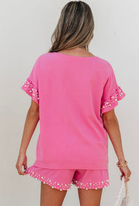 Pink Pearl Ruffled 2 Piece Set