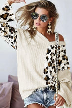 Load image into Gallery viewer, Beige Leopard Colorblock Sweater
