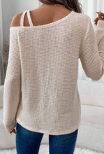 Load image into Gallery viewer, Beige Knit Asymmetrical Top
