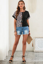 Load image into Gallery viewer, Black &amp; Leopard Colorblock Top
