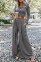 Load image into Gallery viewer, Grey Wide Leg 2Piece
