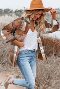 Brown Tones Plaid Shacket