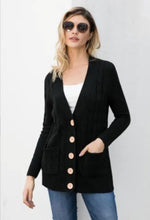 Load image into Gallery viewer, Black Knit Cardigan
