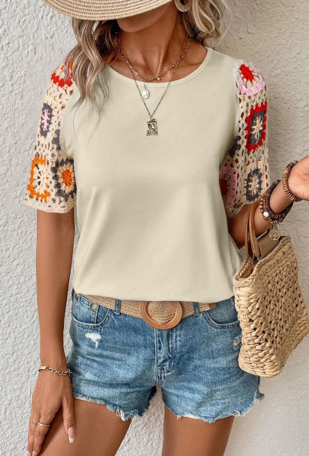 Crochet Short Sleeve Top