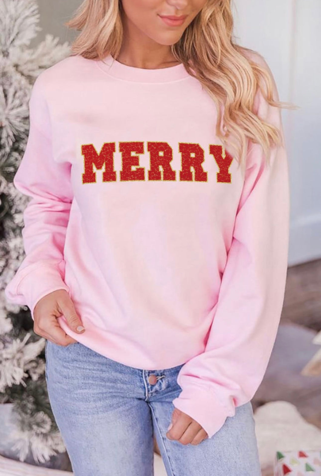 Pink “Merry” Sweatshirt