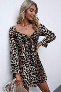 Leopard Knot Accent Dress