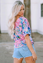 Load image into Gallery viewer, Pink Floral VNeck Top
