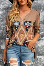 Load image into Gallery viewer, Brown Aztec VNeck
