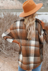 Brown Tones Plaid Shacket