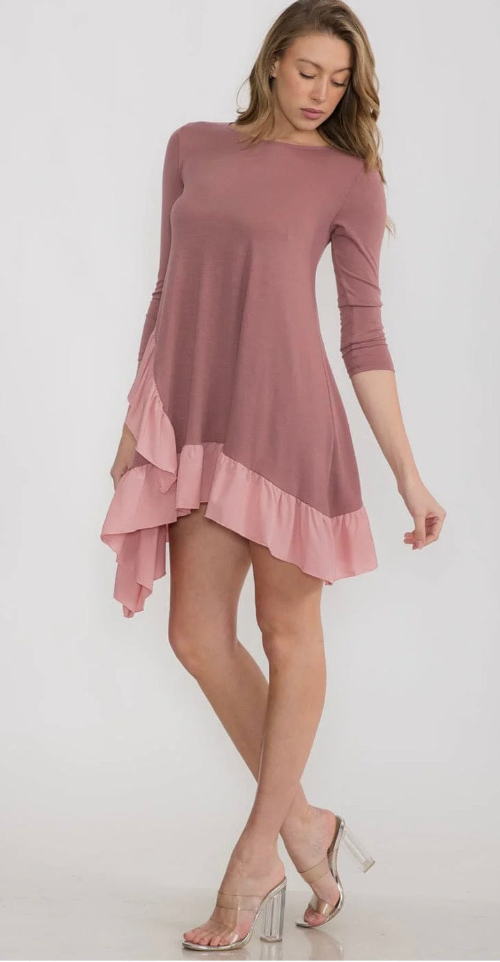 Mauve High Low Tunic Dress