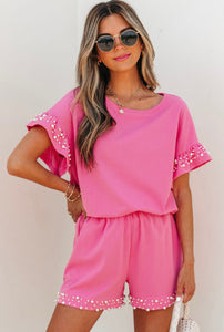 Pink Pearl Ruffled 2 Piece Set