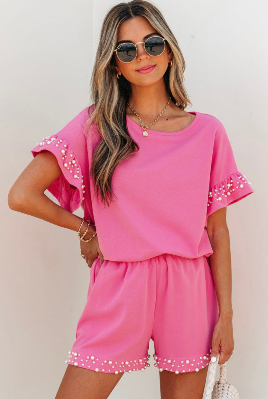 Pink Pearl Ruffled 2 Piece Set