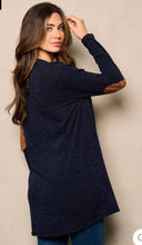 Load image into Gallery viewer, Navy Cardigan with Elbow Patches
