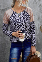 Load image into Gallery viewer, Sequin Shoulder Leopard Top
