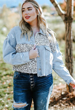 Load image into Gallery viewer, Leopard Accent Denim Jacket
