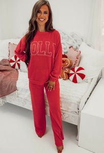 Red Jolly Pant Set