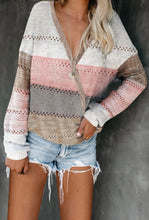 Load image into Gallery viewer, Pink Tan &amp; Grey Colorblock Sweater
