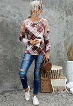 Load image into Gallery viewer, Sequin Shoulder Plaid Long Sleeve
