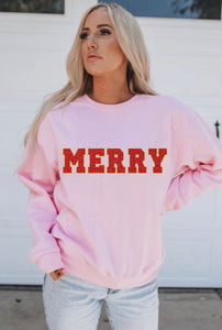 Pink “Merry” Sweatshirt