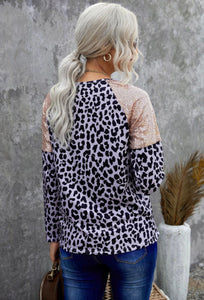 Sequin Shoulder Leopard Top