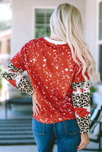 Red Leopard Christmas Pullover