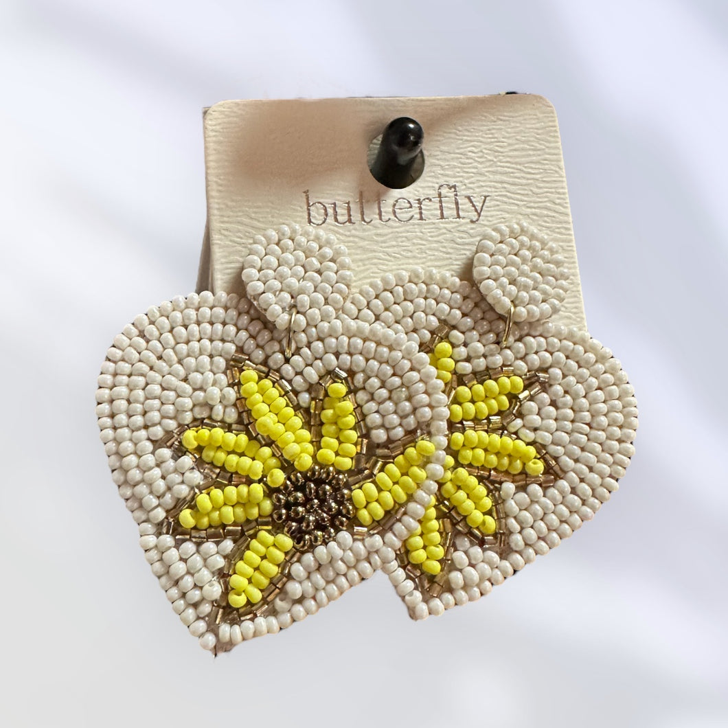 Sunflower Heart Earrings