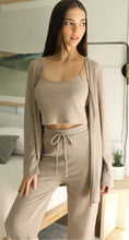 Load image into Gallery viewer, 3 Piece Waffle Knit Lounge Set - Tan
