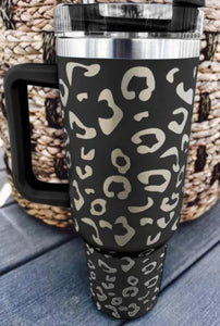 Black Leopard 40 oz Tumbler