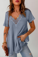 Load image into Gallery viewer, Blue Lace Waffle Knit Top
