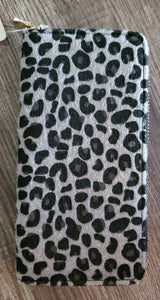 Grey Leopard Fur Wallet
