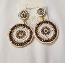 Load image into Gallery viewer, Beaded Dangle Stone Earrings
