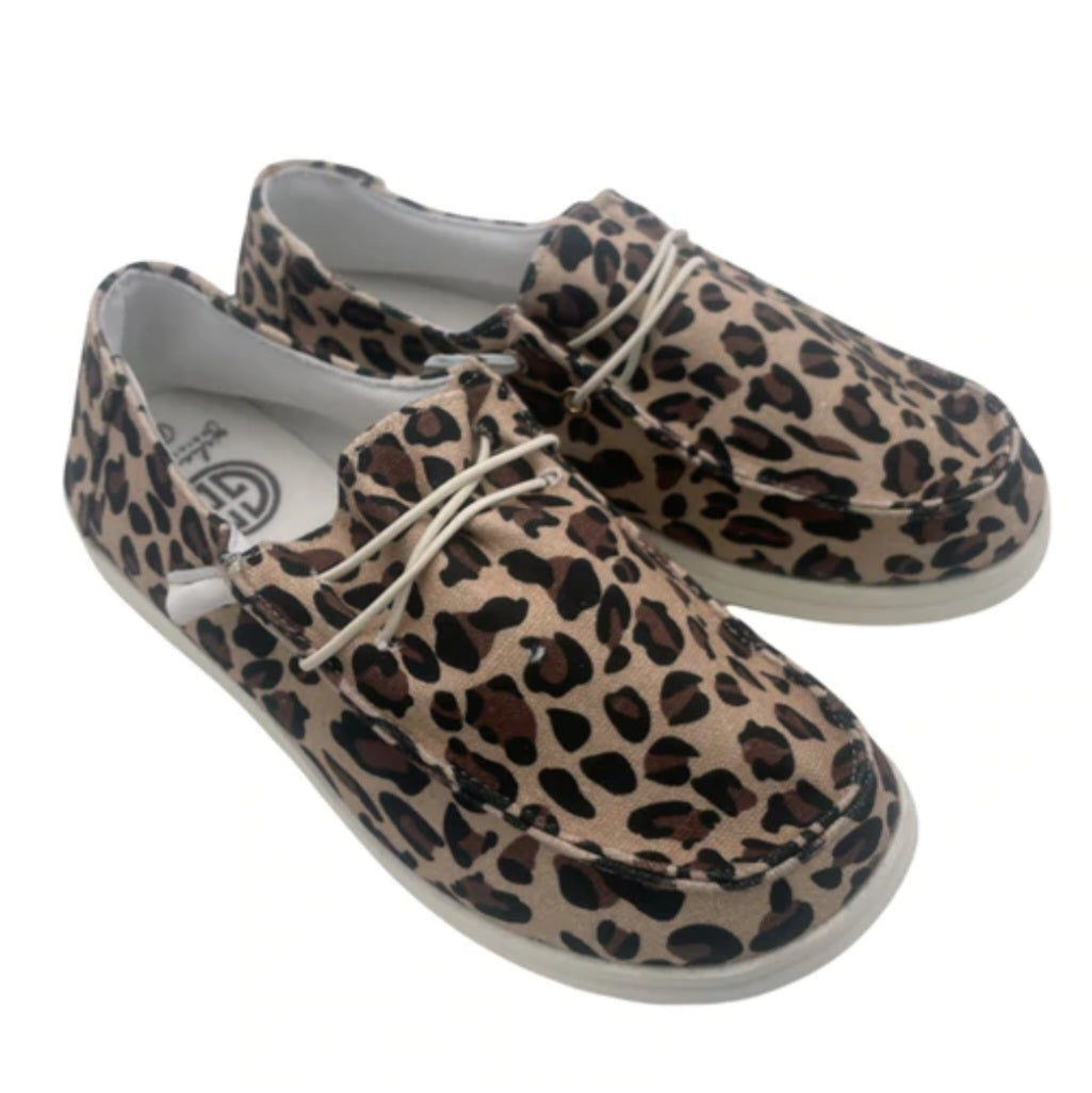 Leopard Print Slip On Shoes