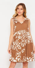 Load image into Gallery viewer, Mocha Leopard Accent Babydoll Dress
